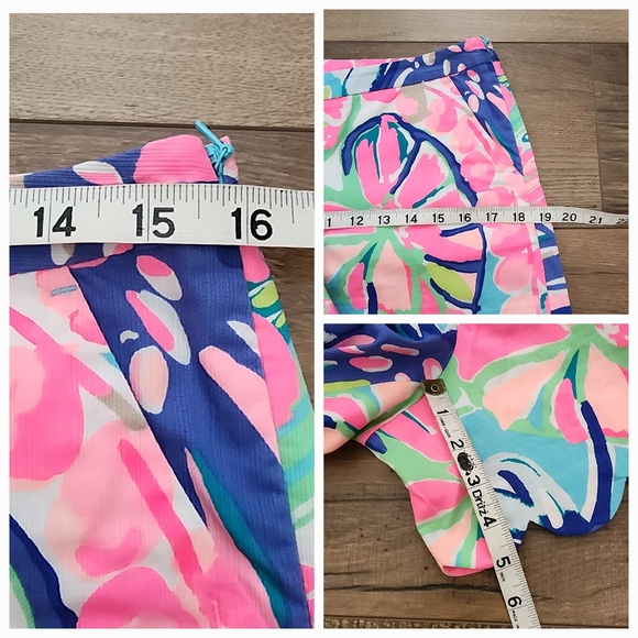 Lilly Pulitzer Magnolia Shorts Multi Exotic Garden Blue Size 2 Scalloped Hem - Picture 8 of 8